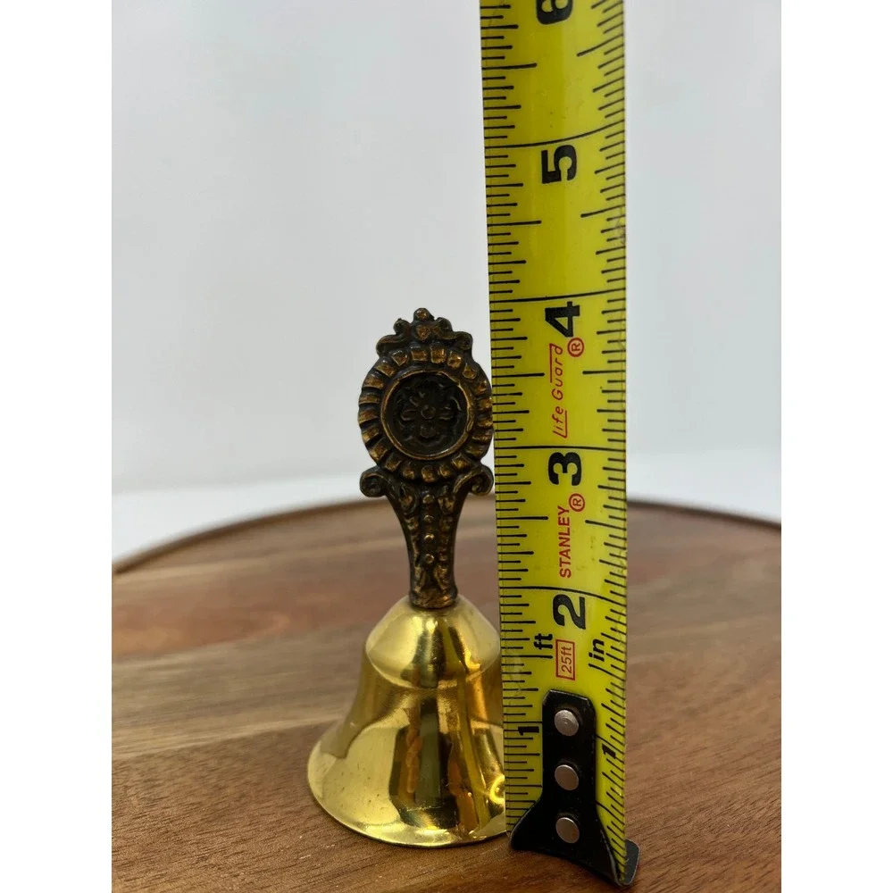 Vintage Brass Bell Ornate Handle Decorative Desk‎ Bell Tabletop